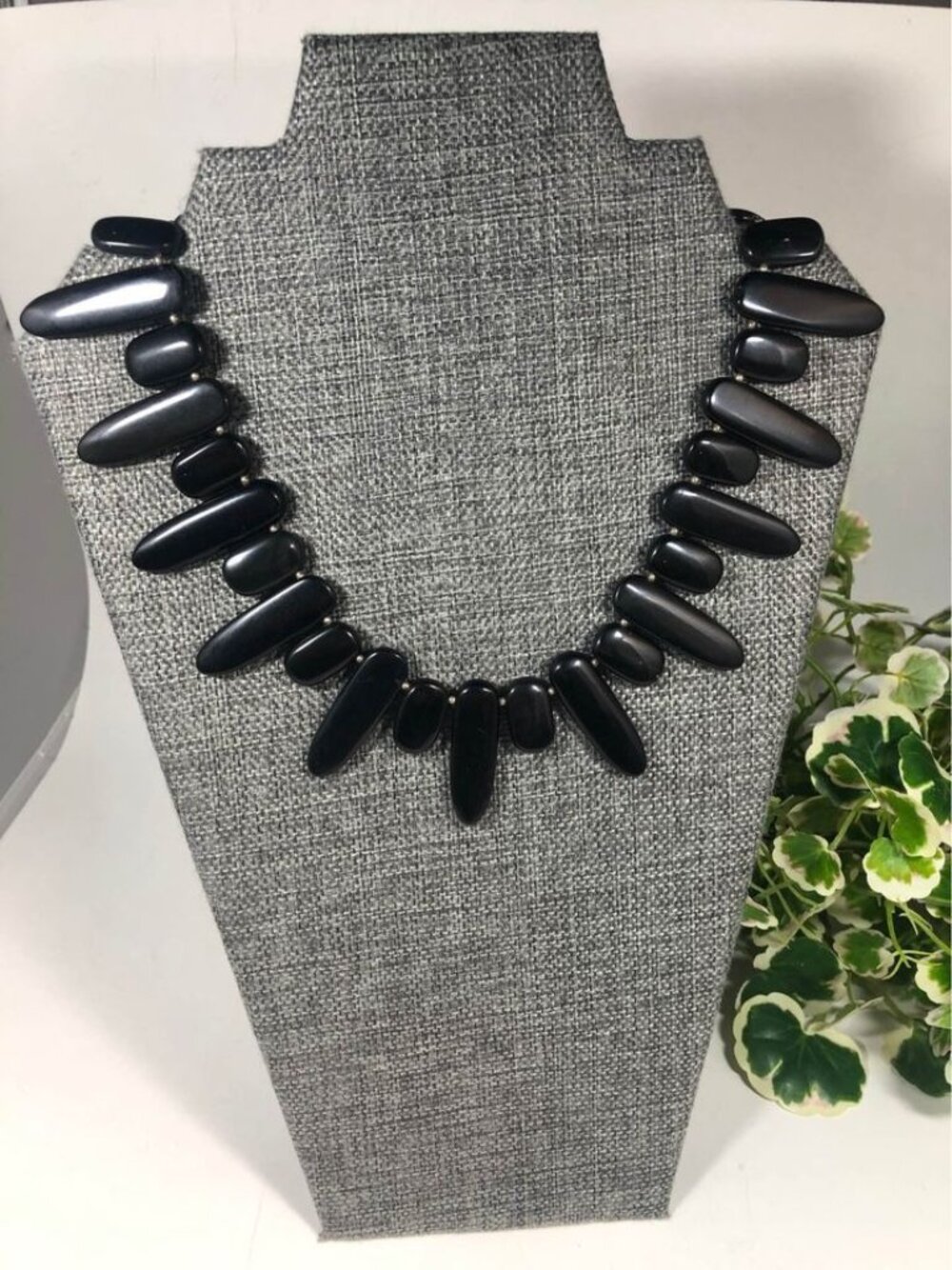 Black Onyx? Stick Statement 18 inch Necklace Wild Side Tribal Mob Wife